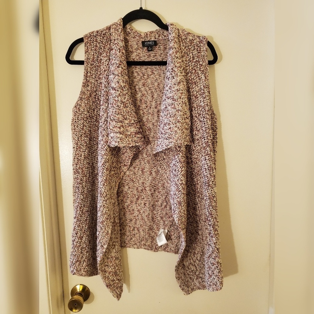 Jones New York Drape Tan Beige Sweater Vest Sz S